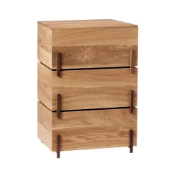 Kristina Dam Studio Stack storage box, Oak, 3 pieces, dark oiled walnut legs Beige Hot
