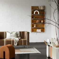 Kristina Dam Studio Stack wall shelf, Oak, consoles in dark oiled walnut Beige Clearance