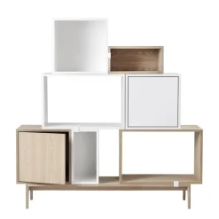Muuto Stacked 2.0 shelving with door, medium, White Outlet