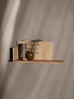 Ferm Living Stagger shelf low, Oiled Oak Brown Discount