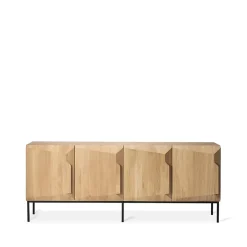 Ethnicraft Stairs sideboard 4 doors, Oak 200x80x46 cm Beige New
