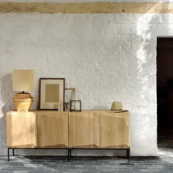 Ethnicraft Stairs sideboard 4 doors, Oak 200x80x46 cm Beige New