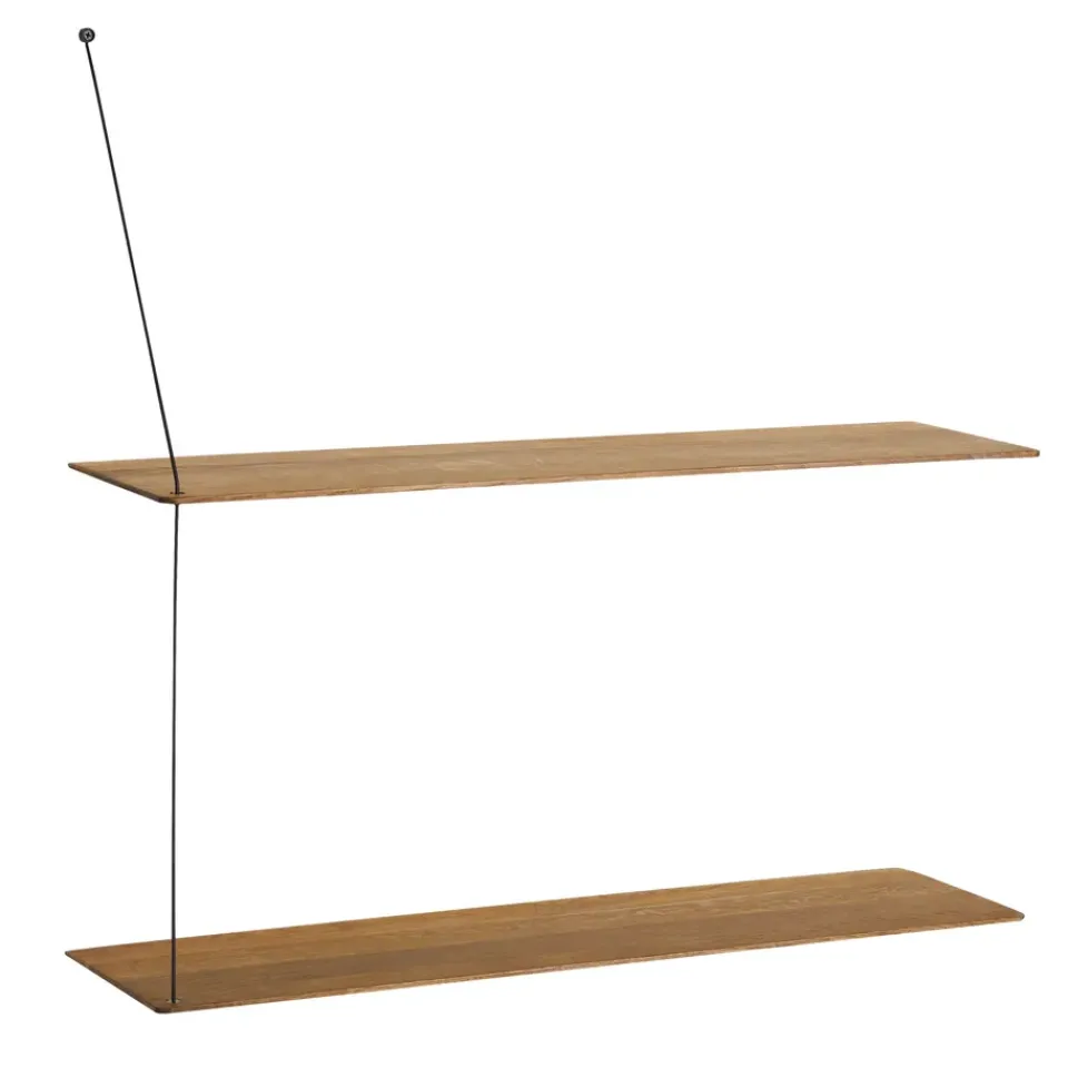 Woud Stedge wall shelf 80 cm, Smoked oak Brown Online