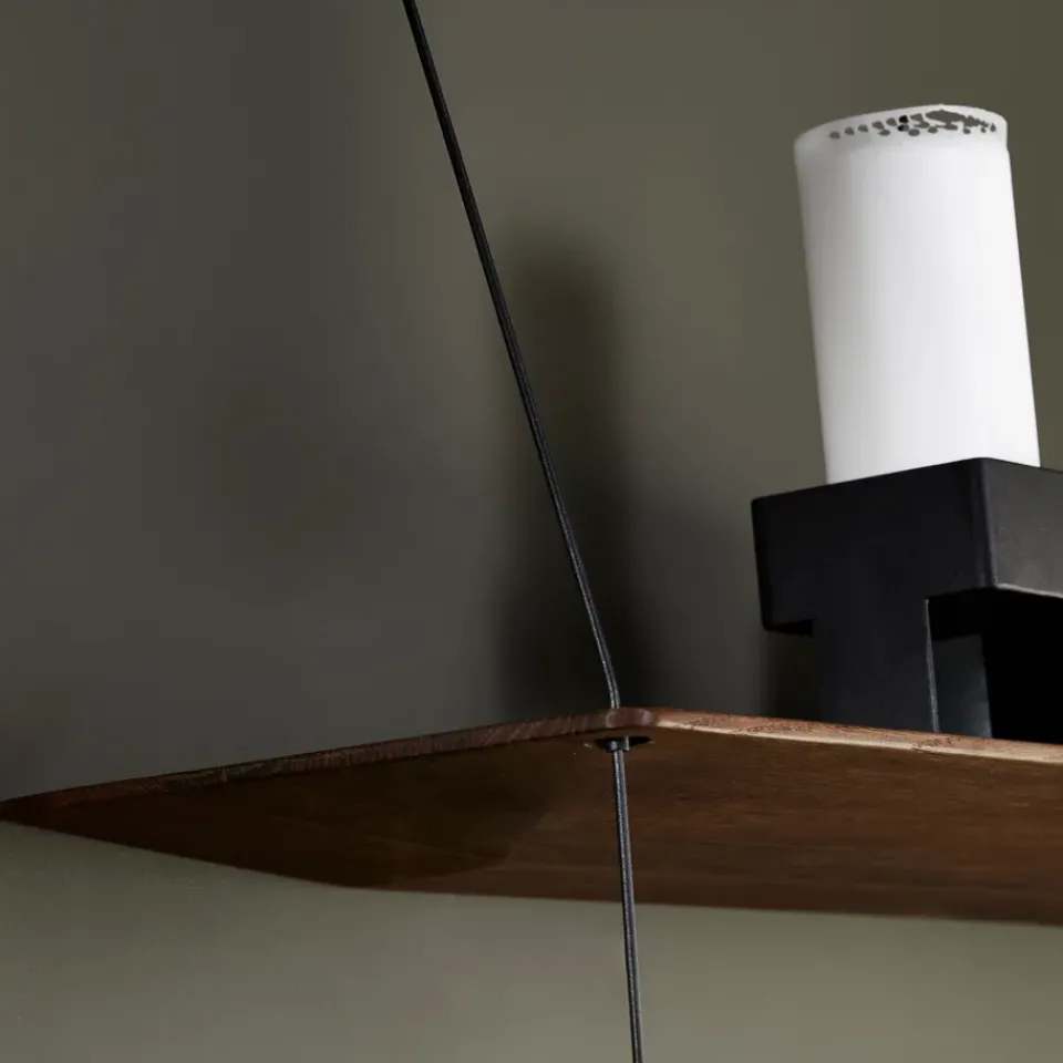 Woud Stedge wall shelf 80 cm, Smoked oak Brown Online