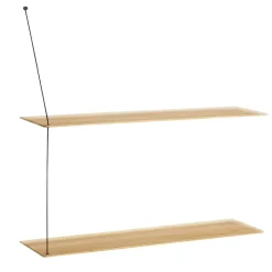 Woud Stedge wall shelf 80 cm, white-pigmented oak Brown New