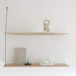 Woud Stedge wall shelf 80 cm, white-pigmented oak Brown New