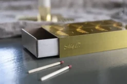Pluto Design Stig L Berså matchbox 6,8x12 cm, Gold Gold-coloured Hot