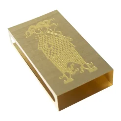 Pluto Design Stig Lindberg Karneval matchbox holder, Gold Gold-coloured Clearance