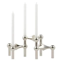 STOFF Nagel candle sticks 3-pack, chromium Silver-coloured Sale