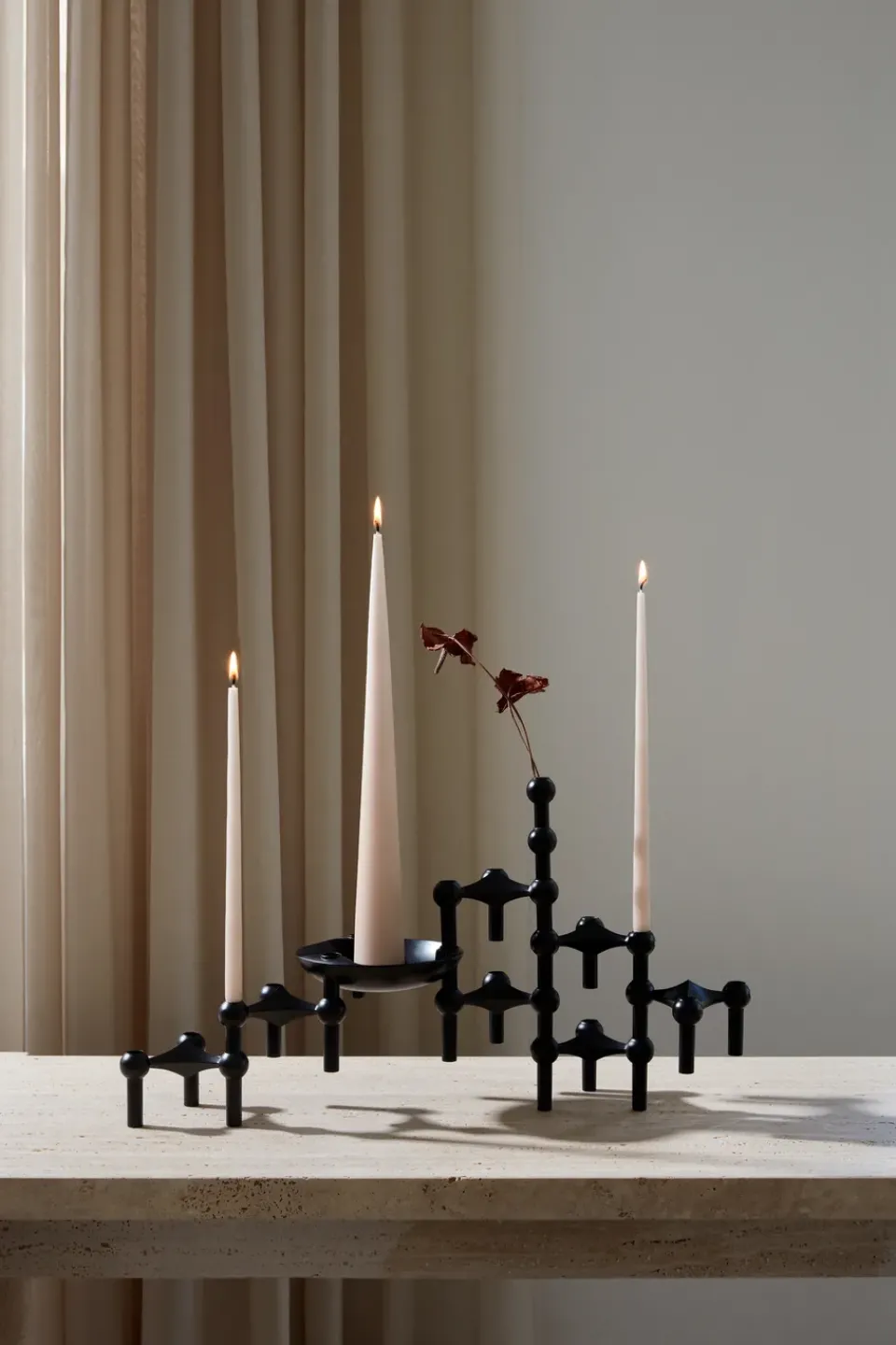 STOFF Nagel candle sticks 3-pack, Black Sale
