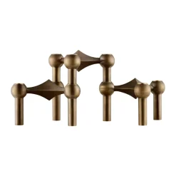 STOFF Nagel candle sticks 3-pack, Bronzed brass Brown Online