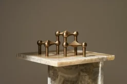 STOFF Nagel candle sticks 3-pack, Bronzed brass Brown Online