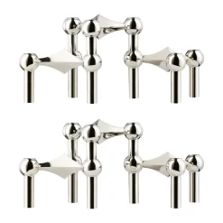 STOFF Nagel candle sticks 3-pack, chromium Silver-coloured Sale