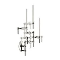 STOFF Nagel candle sticks wall, Chrome Silver-coloured Best