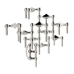 STOFF Nagel candle sticks wall, Chrome Silver-coloured Best