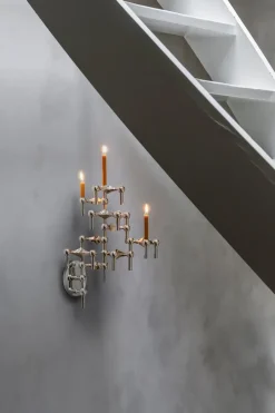 STOFF Nagel candle sticks wall, Chrome Silver-coloured Best