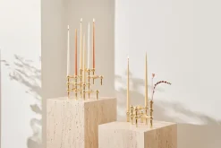 STOFF Nagel candle sticks 3-pack, brass Gold-coloured Hot