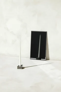 STOFF Nagel reflect candle holder small 2.7 cm, Black chrome BlackSilver-coloured Best