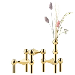 STOFF Nagel vase, Brass Gold-coloured New