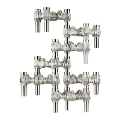 STOFF Quist candle holder, Brushed chrome Silver-coloured Best