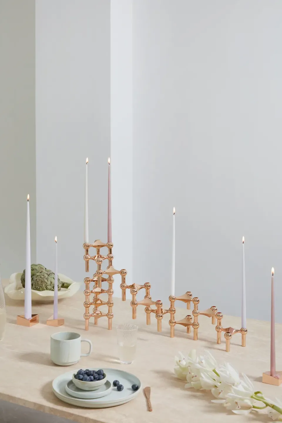 STOFF tapered candle by ester & erik 6-pack, dusty rose Pink Outlet
