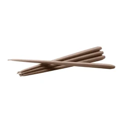 STOFF tapered candle by ester & erik 6-pack, Soft Brown Hot