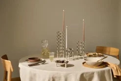 STOFF tapered candle by ester & erik 6-pack, Soft Brown Hot