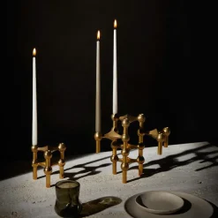 STOFF tapered candle by ester & erik 6-pack, Taupe BeigeGrey New