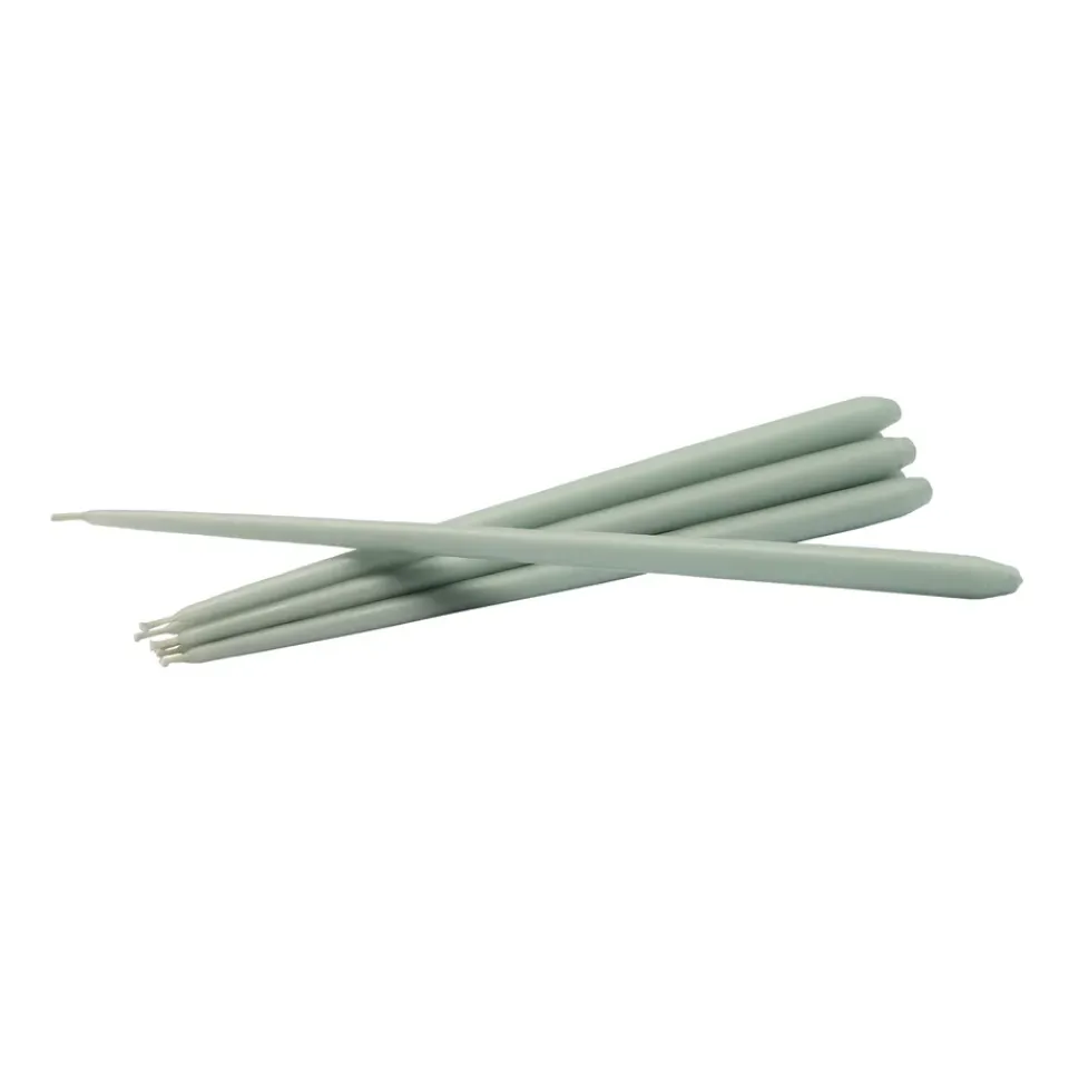 STOFF tapered candle by ester & erik 6-pack, Dusty mint TurquoiseGreen Clearance