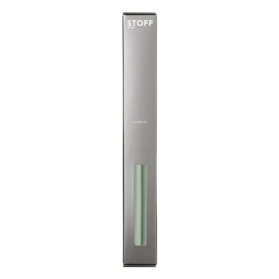 STOFF tapered candle by ester & erik 6-pack, Dusty mint TurquoiseGreen Clearance