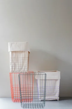 Mette Ditmer Store-it storage basket with cotton bag large, Orange