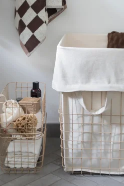 Mette Ditmer Store-it storage basket with cotton bag large, Sand Beige