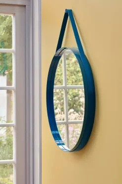 HAY Strap Mirror Ø70 cm, Blue Discount