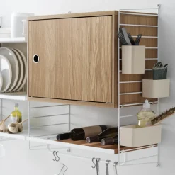 String cabinet with door, Oak, 58x30 cm Beige Discount