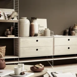 String cabinet with drawers, , 78x30 cm White New