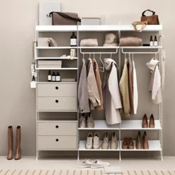 String cabinet with drawers, , 58x30 cm Beige Discount