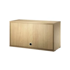 String cabinet with flip door, Oak, 78x30 cm Beige
