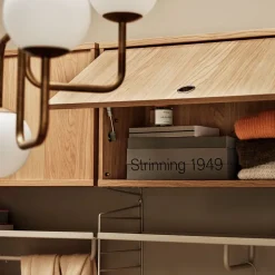 String cabinet with flip door, Oak, 78x30 cm Beige