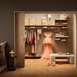 String cabinet with flip door, Oak, 78x30 cm Beige