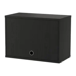 String cabinet with flip door, stained ash, 58x30 cm Black Discount