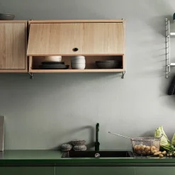 String cabinet with flip door, , 78x30 cm Grey Clearance