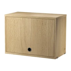 String cabinet with flip door, Oak, 58x30 cm Beige Outlet