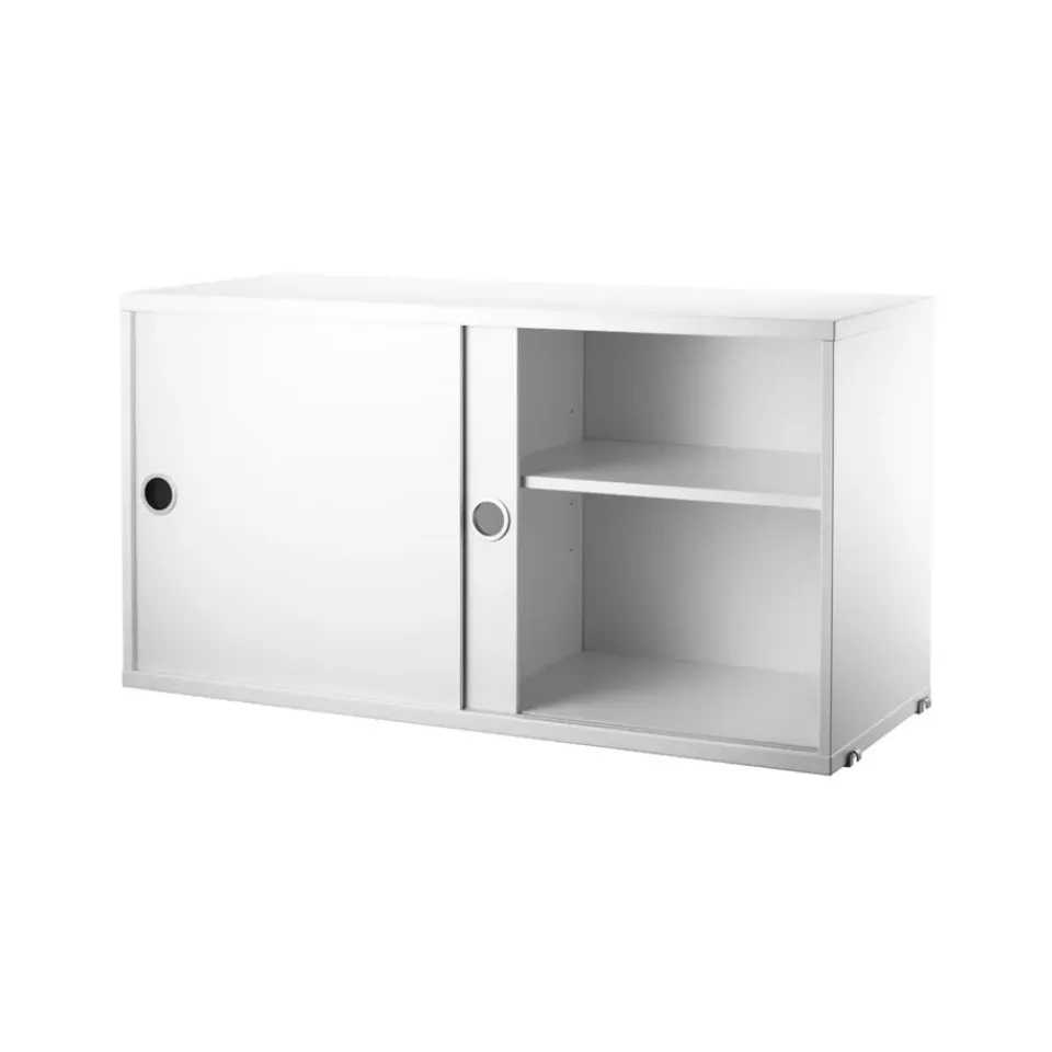 String cabinet with sliding door, , 78x30 cm White Clearance