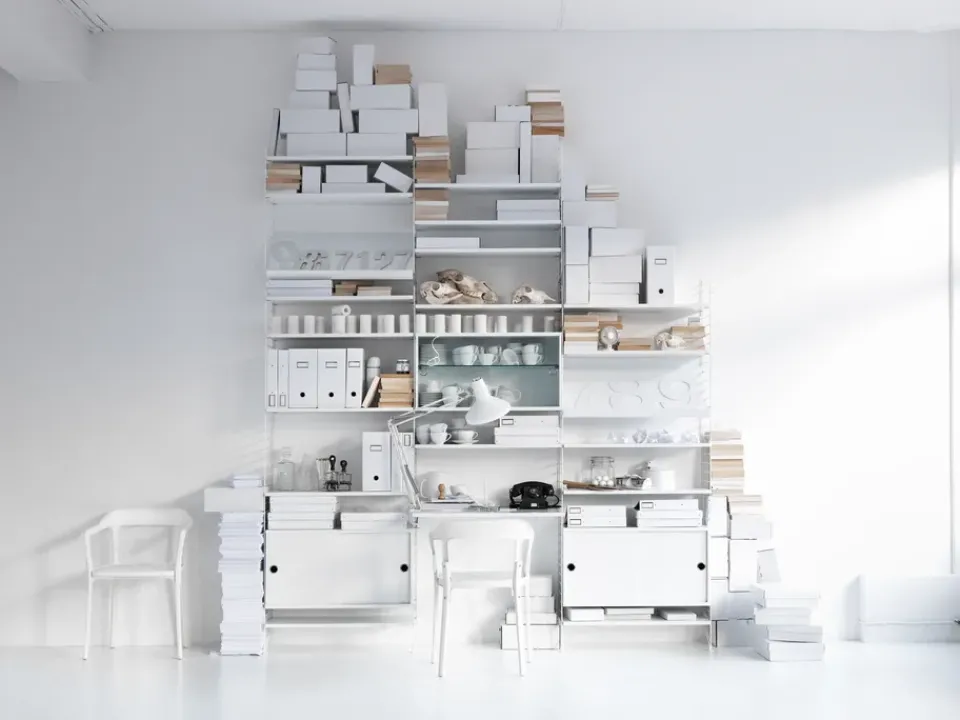String cabinet with sliding door, , 78x30 cm White Clearance