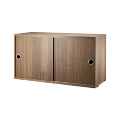 String cabinet with sliding door, Walnut, 78x30 cm Brown Online