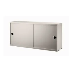 String cabinet with sliding door, , 78x20 cm Beige