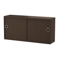 String cabinet with sliding door, Dark oak, 78x20 cm Brown New