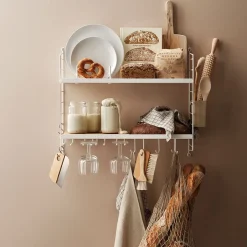 String kitchen wall shelf, White