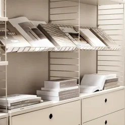 String magazine shelf wire, Beige Hot
