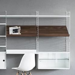 String magazine shelf wood, , 58x30 cm Grey Best